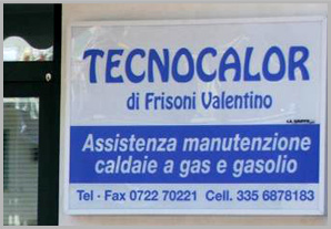 Insegna della ditta Tecnocalor di Frisoni Valentino